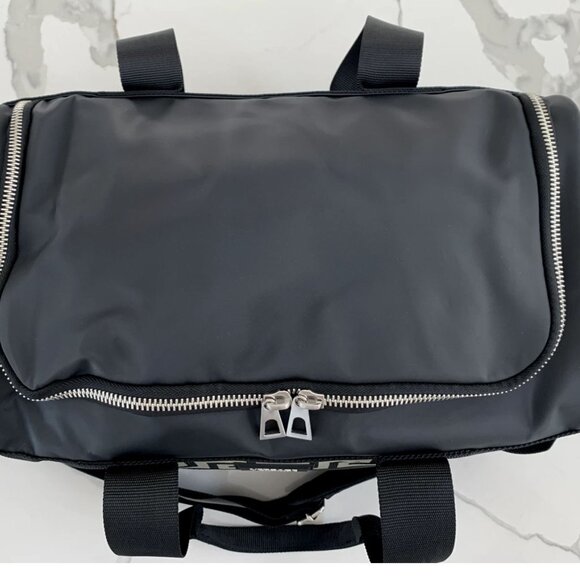 Versace Fragrances Black Duffle with Silver Tone Zipper Travel Overnight Bag New - Picture 3 of 15
